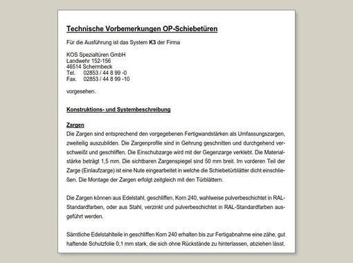 04 LV_Texte Schiebetüranlagen - Edelstahl - HPL - Systeme - K3 - 2020 - Ausschreibungstexte